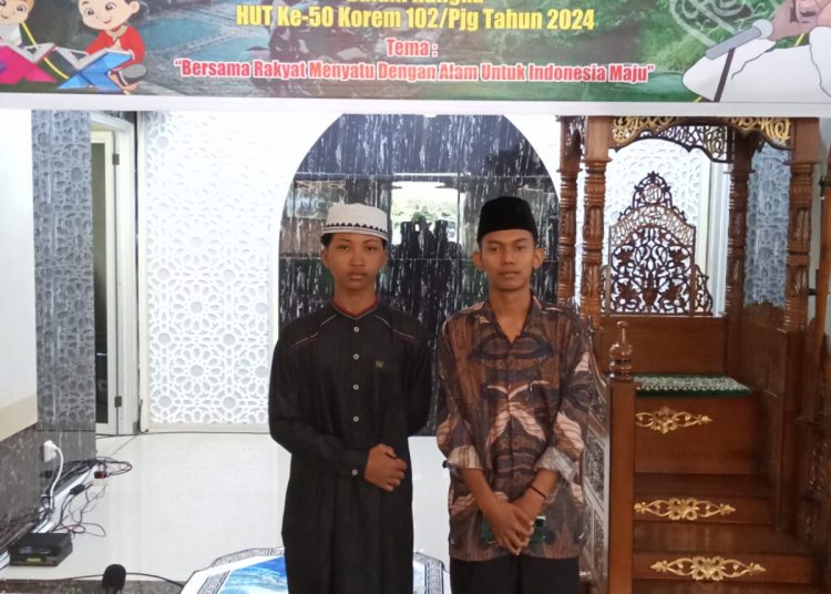 2 Siswa Man Lamandau Sukseskan Lomba MTQ HUT Ke 50 Korem 102/PJG Wakili Kodim 1017/Lamandau